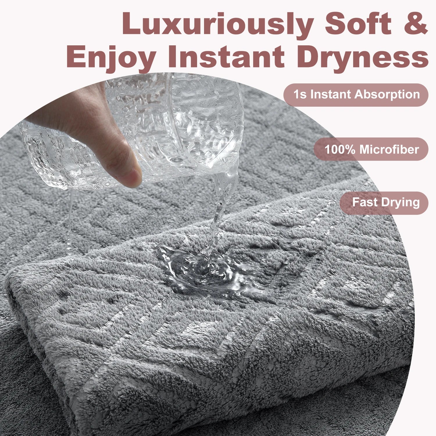 Belista Oversized 8-Piece Towel Set 35"×70": 2 Bath Sheets , 2 Hand Towels , 4 Wash cloths, Soft & Absorbent  Attractive Design will give your Bathroom a Touch of Class. Multiple Colors to Choose From.