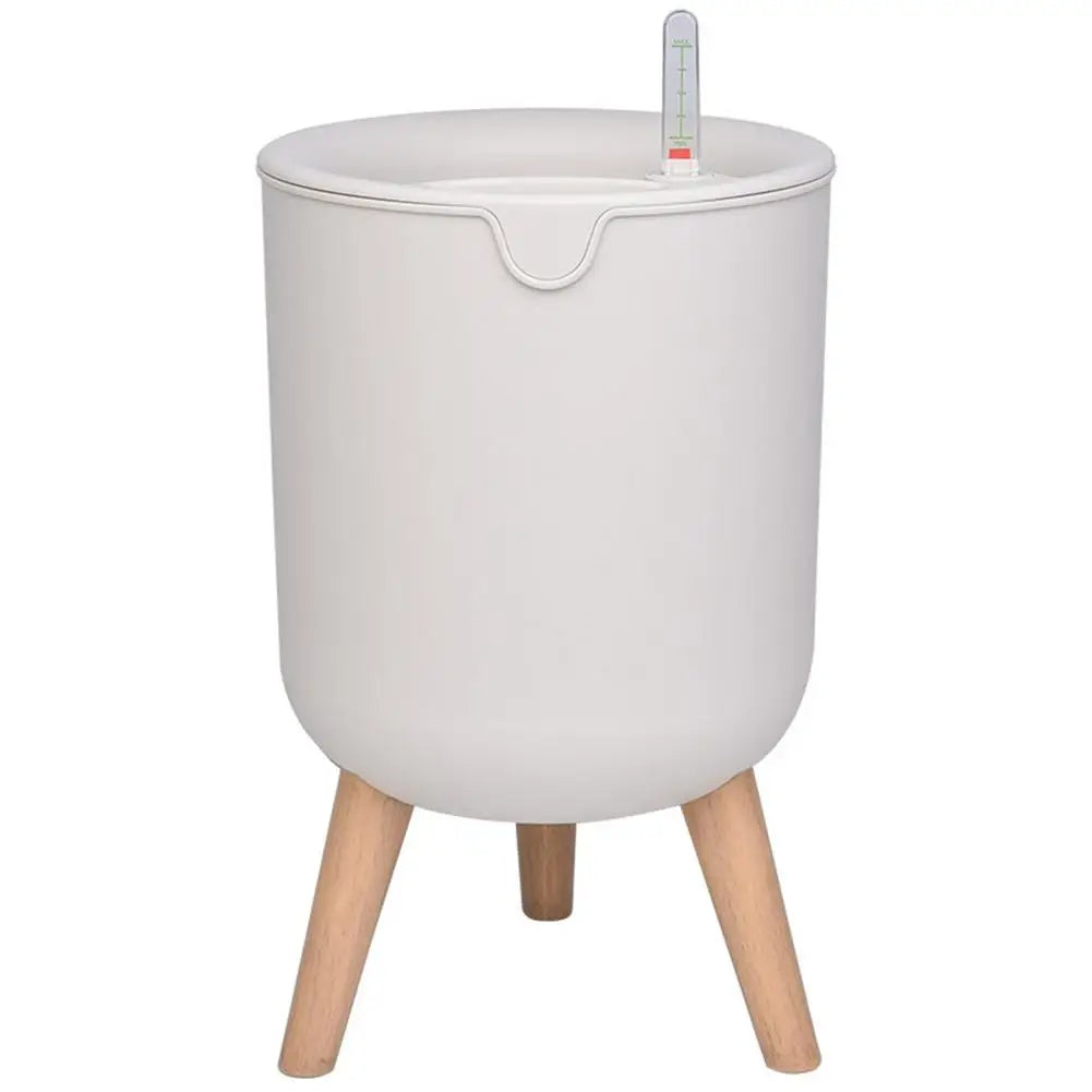 New Automatic Self-Watering Flower Pot With Water Level For Home Indoor Outdoor Garden Flower Pot With Wooden Legs. Love These. Perfect for Those of us that Forget to Water!!