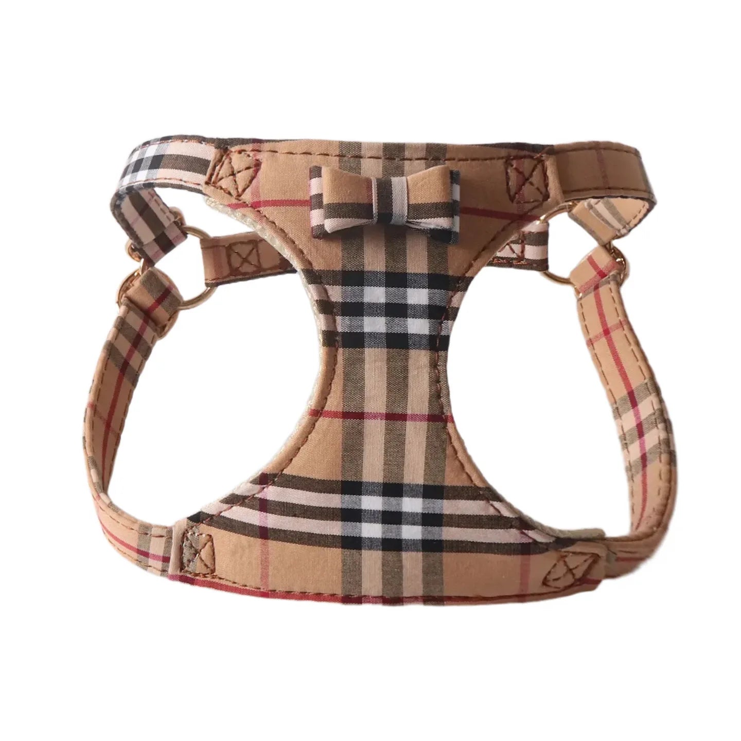 Dog Harness Leash Set for Small and Medium Dogs Adjustable Plaid Bow Vest Double Hook Leash Pet .Your Fur Babies will be Walking in Style.