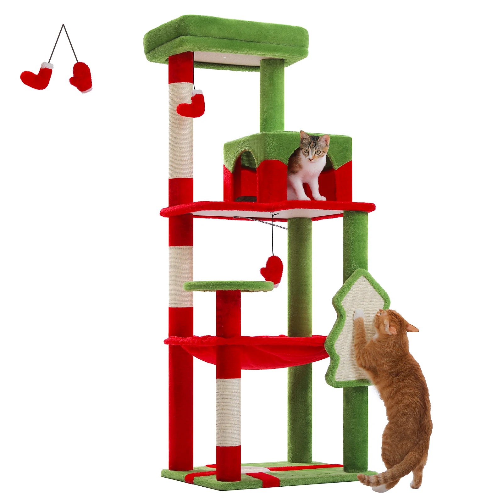 Cat Tree for Indoor Cats 5-Level Cat Tower for Large Cats with Large Hammock Sisal Covered Scratching Posts Cozy Condo Top Perch. Love This!!!