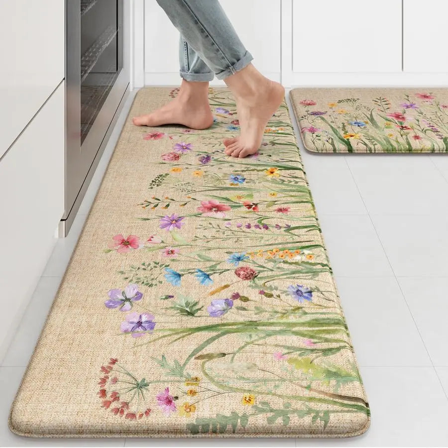 Anti Fatigue Kitchen Mat Sets of 2, Farmhouse Kitchen Floor Mats Non Slip Cushioned, Comfort Standing. Can be Used in Many Different Settings where you are on your feet for periods of time