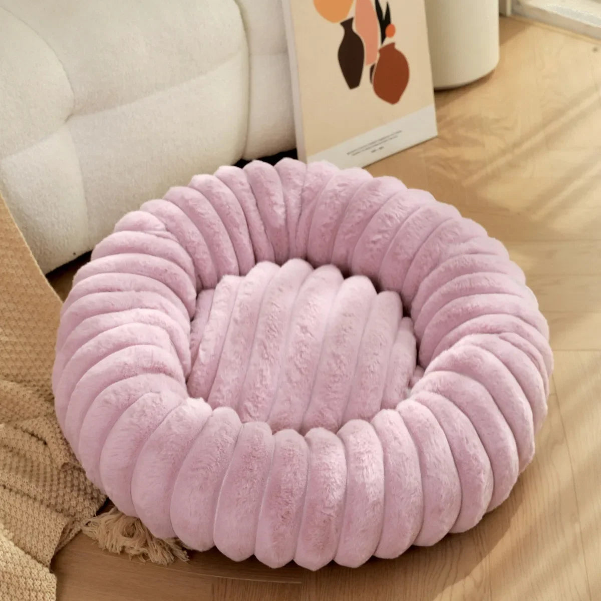 40-70cm Round Cozy Pet Bed for Dogs and Cats. Multiple Sizes and Colors.