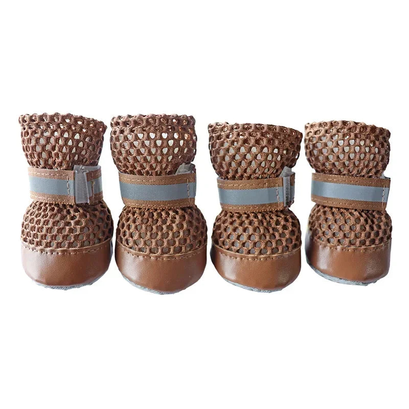 4PCS Summer Dog Shoes Breathable Anti-Slip Wear-Resistant Dog Outdoor Boots for All Size Dogs. Protect the Pads of Your Fur Baby's Feet. All Sizes, Multiple Colors.