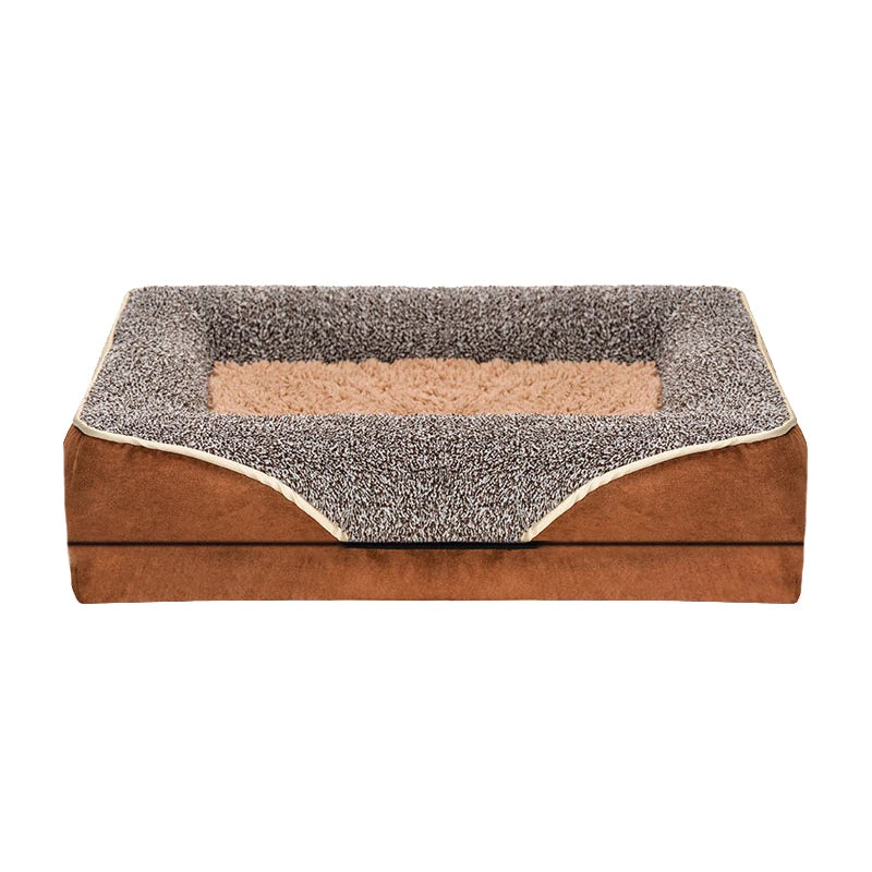 An oversized dog bed comfortable and soft. Washable liner. Multiple Sizes. and color combinations. Both Functional and Attractive.