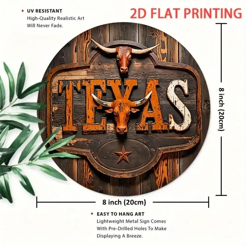 Texas Longhorn Iron Wall Decor 8 Inch Rustic Cow Art for Western Farmhouse. Perfect For Outdoor Use TOO!