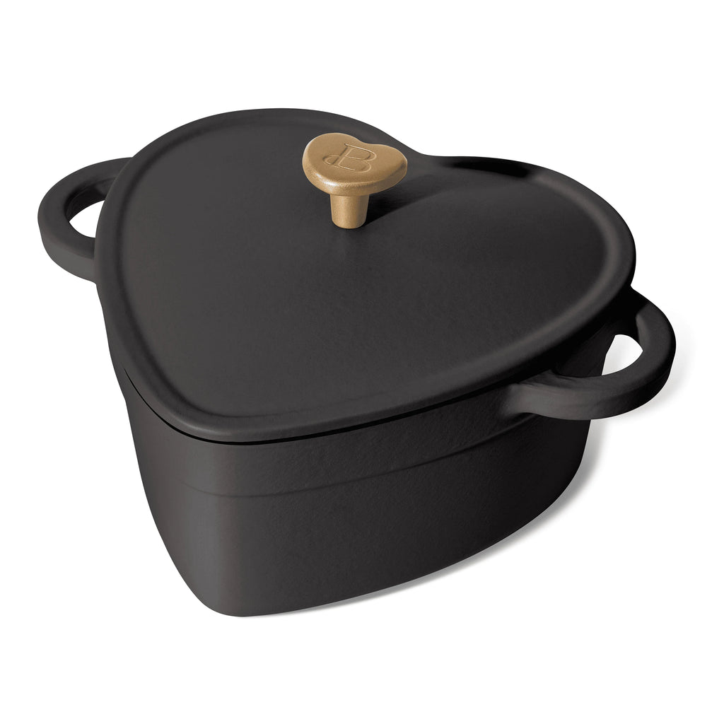 Beautiful by Drew Barrymore 2qt Heart Cast Iron Dutch Oven, Black Sesame. Multiple colors.