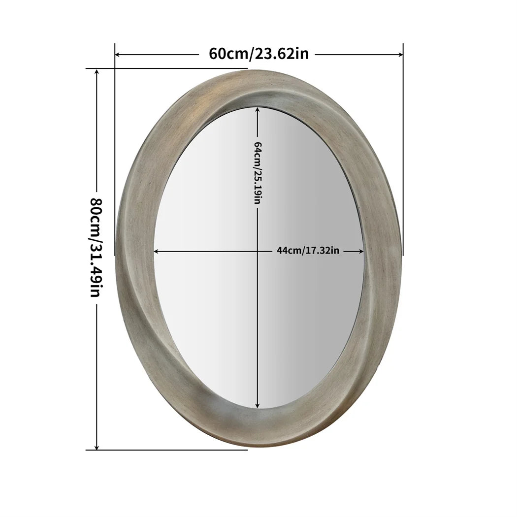 LUVODI Antique Baroque Gold Oval Beveled Framed Wall Mirror Decorative Accent Mirror for Living Room Bedroom Entryway Decor