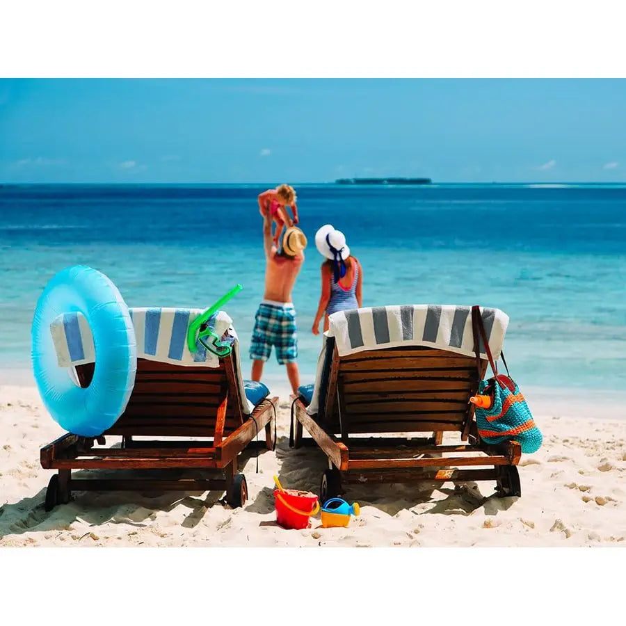 Premium Quality 100 Cotton Turkish Cabana Thick Stripe Pool Beach Towels 4Pack Light Blue, 30x60 Inch