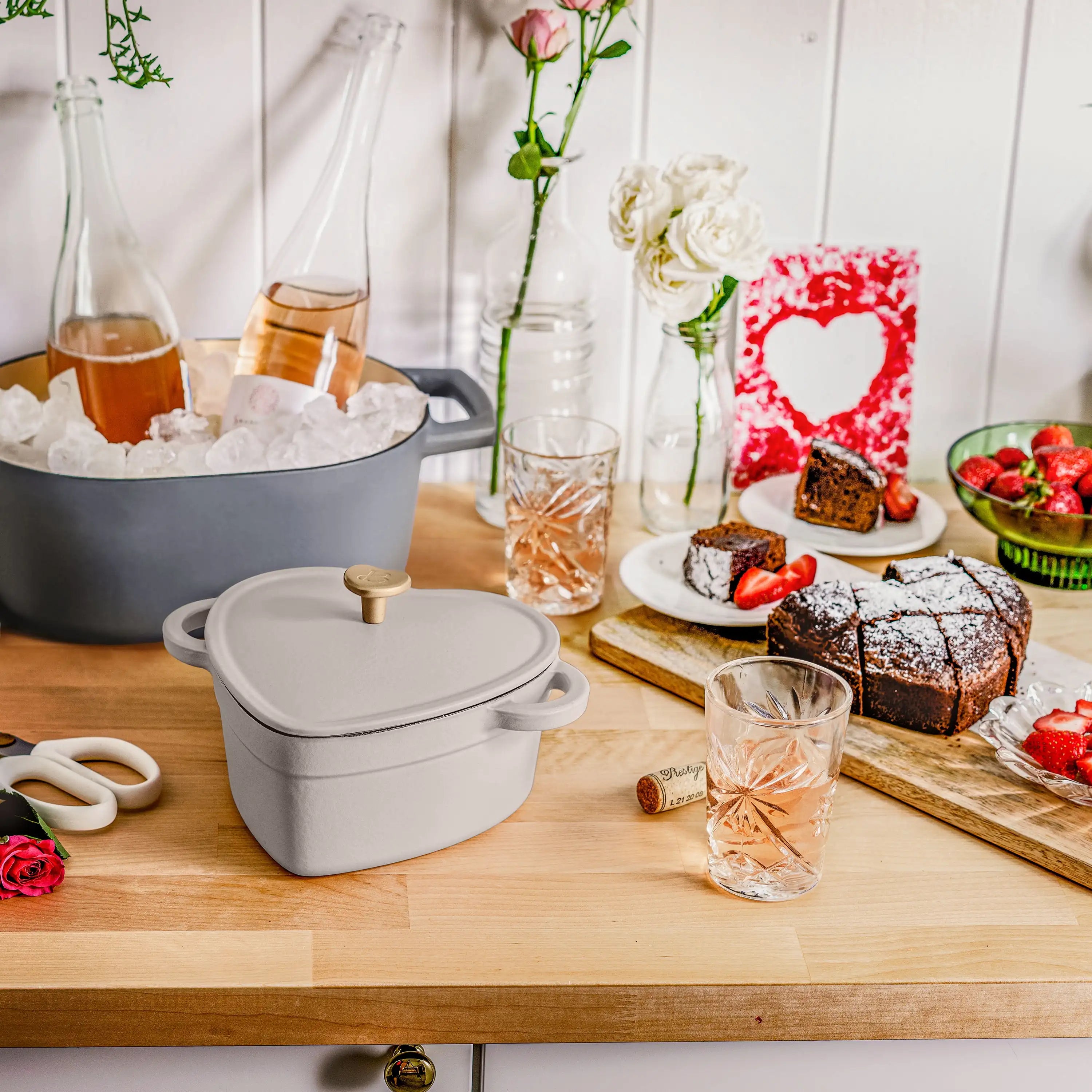 Beautiful by Drew Barrymore 2qt Heart Cast Iron Dutch Oven, Black Sesame. Multiple colors.