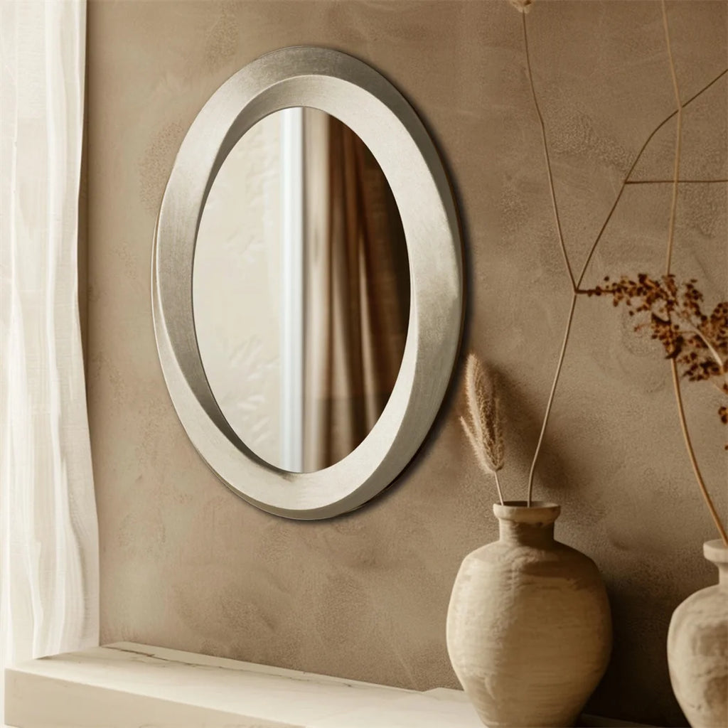 LUVODI Antique Baroque Gold Oval Beveled Framed Wall Mirror Decorative Accent Mirror for Living Room Bedroom Entryway Decor