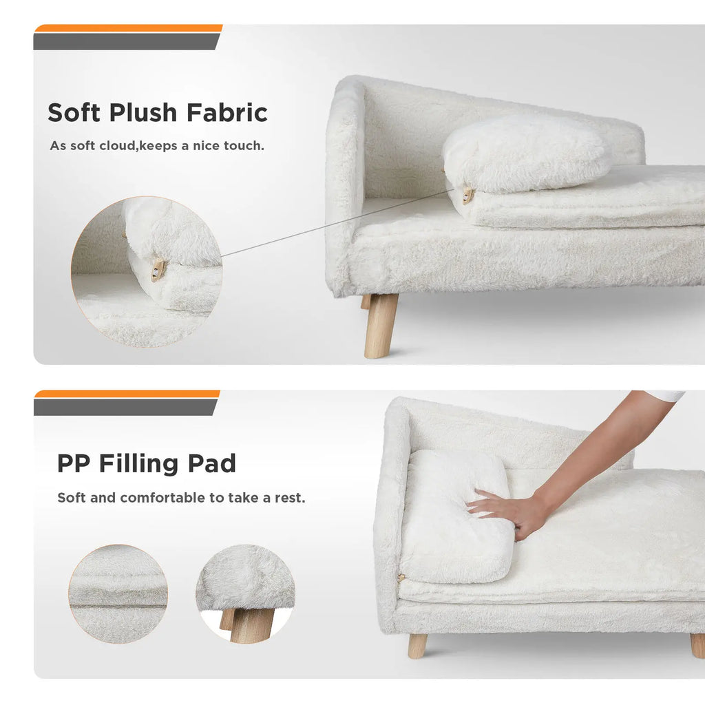 Elevated Pet Bed  L Shape Plush Couch with Soft Cushion. Your Fur Baby can lounge in the Lap of Luxury. Love This!