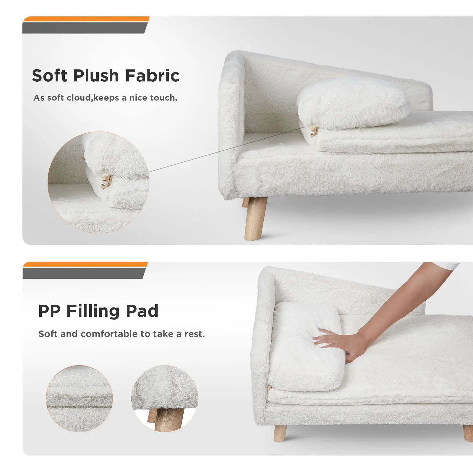 Elevated Pet Bed  L Shape Plush Couch with Soft Cushion. Your Fur Baby can lounge in the Lap of Luxury. Love This!