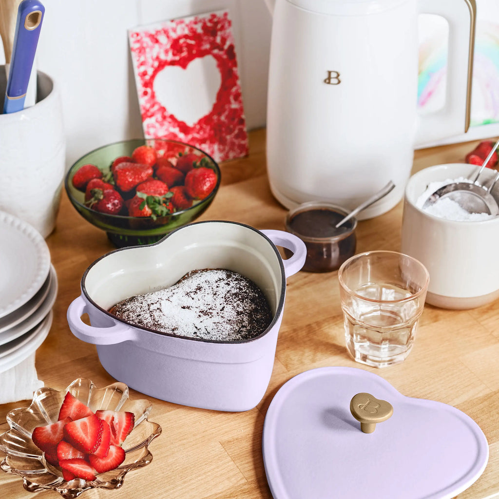 Beautiful by Drew Barrymore 2qt Heart Cast Iron Dutch Oven, Black Sesame. Multiple colors.