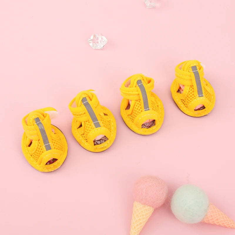Summer Shoes For Small Dogs. Non-slip Breathable Reflective Sandals and Oh, So Cute!