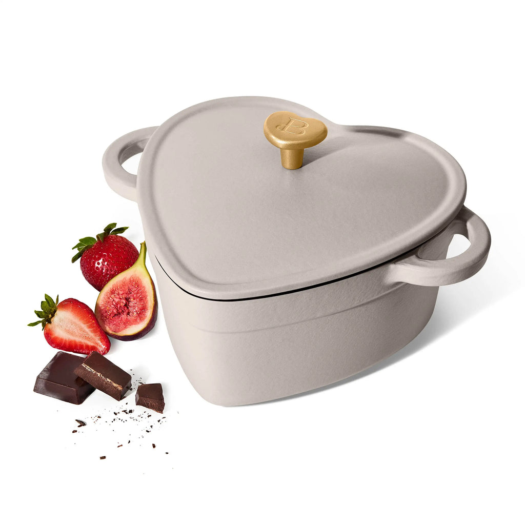 Beautiful by Drew Barrymore 2qt Heart Cast Iron Dutch Oven, Black Sesame. Multiple colors.