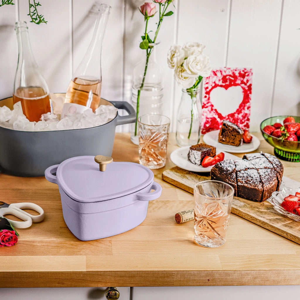 Beautiful by Drew Barrymore 2qt Heart Cast Iron Dutch Oven, Black Sesame. Multiple colors.