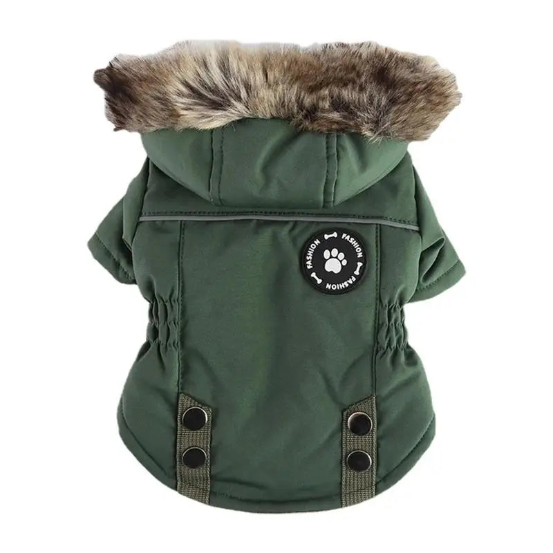 Doggie Down Jacket Fur Trimmed Hoodie Coat .  Your Fur Baby will be the Best Dressed Dog in Town!!!