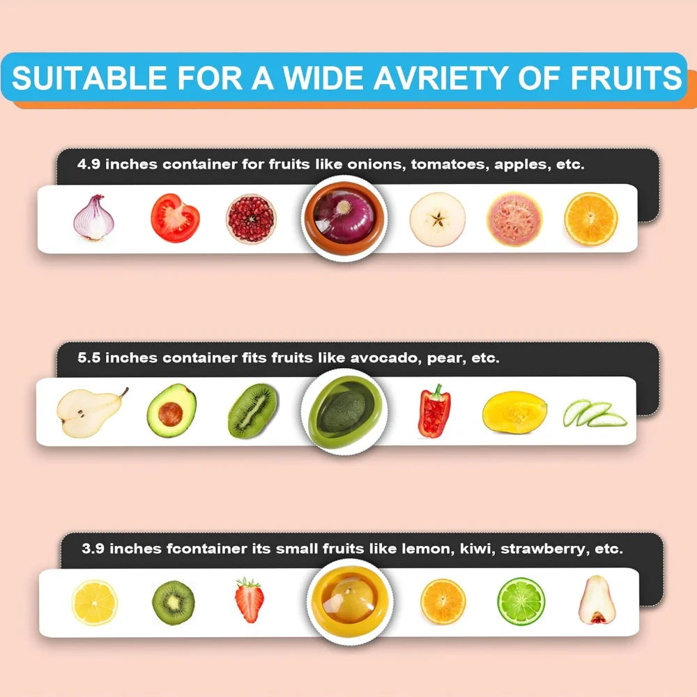 4Pcs Onion Storage Avocado Saver Holder, Silicone Fruit Storage Box,  A Must Have in the Kitchen