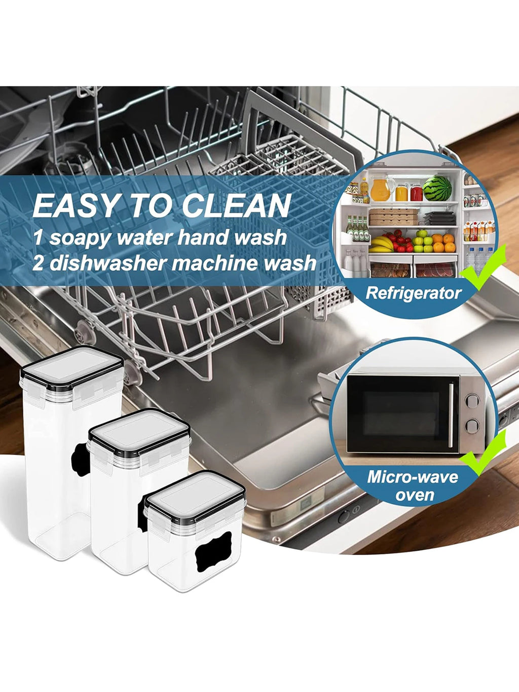 24pcs moisture-proof airtight food storage containers, dishwasher safe, kitchen supplies, cereal jars, with labels and markings