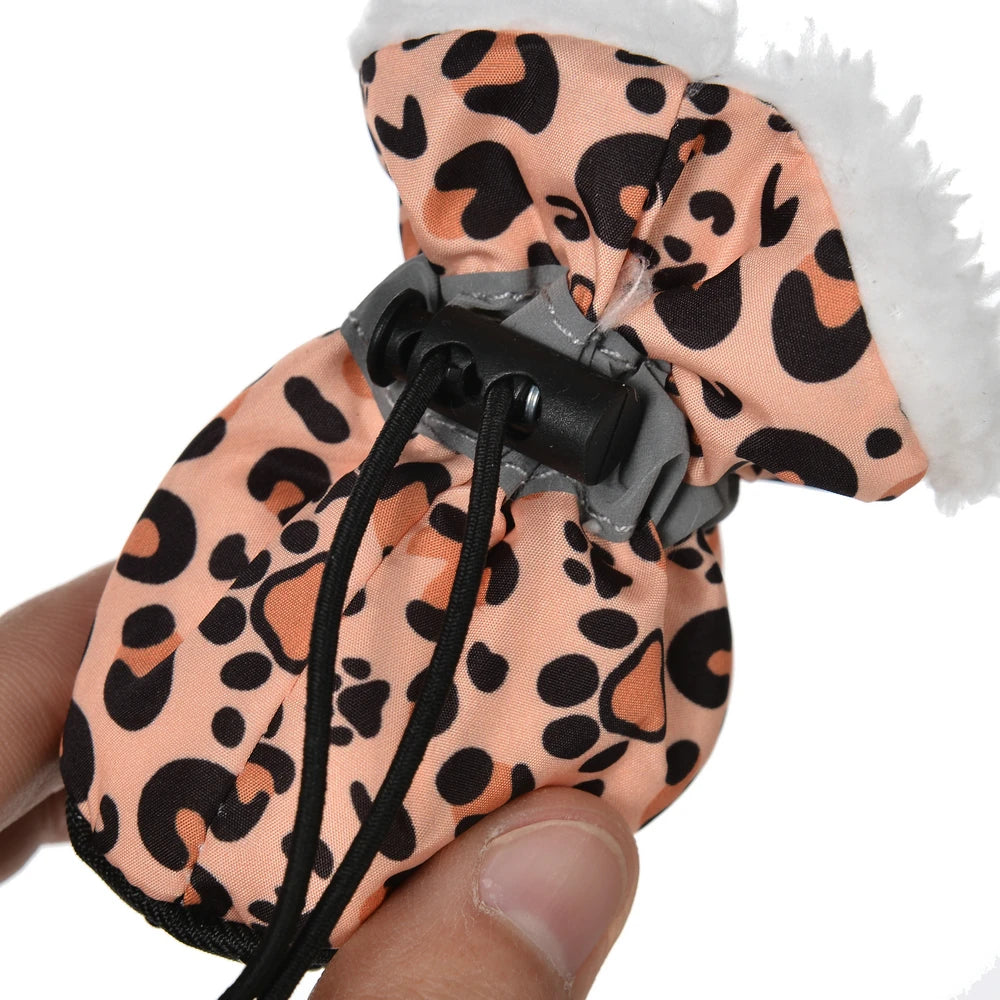 4pcs Warm Fleece Pet Dog Shoes Waterproof Rain Snow Boots Anti-slip Footwear. Look how Cute that Fur Baby looks in those SHOES!!!