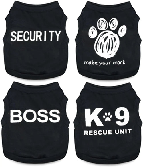 4-Piece Small Dog Clothes Set for Summer and Spring, Soft Pet Shirts in XXS Black. Cute Summer Shirts for the Tiniest Fur Babies.. Adorable!