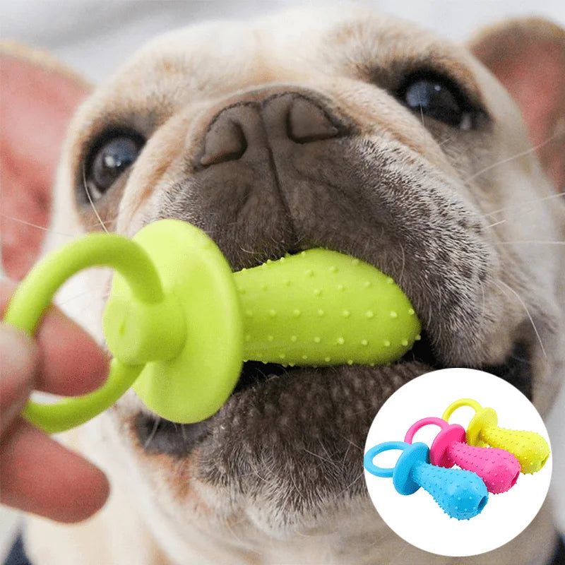 Three Dog Chew Toys Durable Rubber Dental Cleaning Interactive Training Aids for All Dog Sizes Required.  Anxiety Relief  and teething.