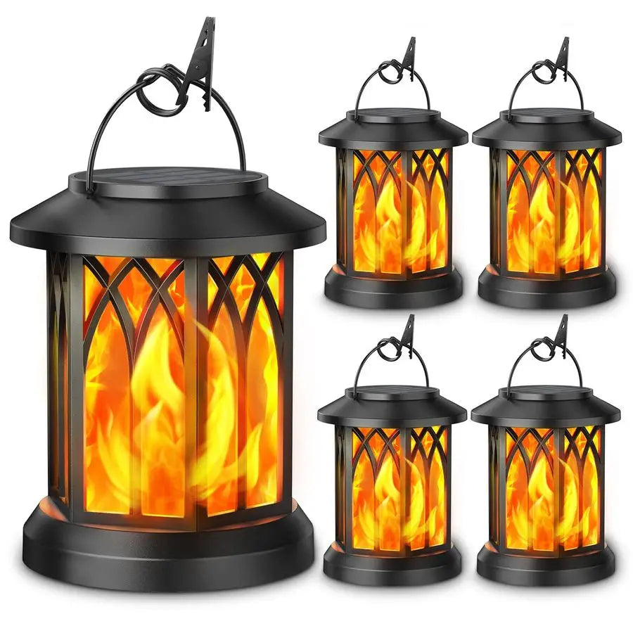 4 Pack Solar Lantern Outdoor Lights, Upgraded Flickering Flame Solar Lanterns . Makes any Yard  or Patio Cozy.