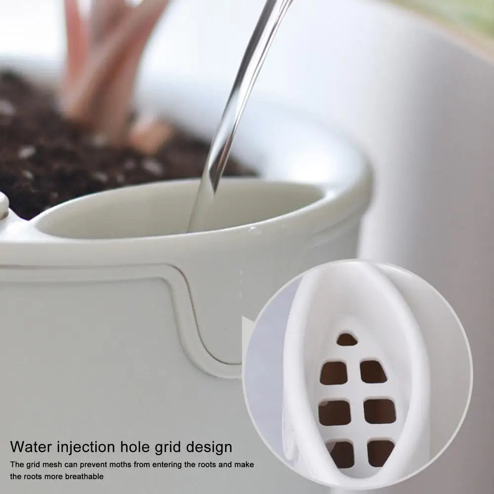 New Automatic Self-Watering Flower Pot With Water Level For Home Indoor Outdoor Garden Flower Pot With Wooden Legs. Love These. Perfect for Those of us that Forget to Water!!