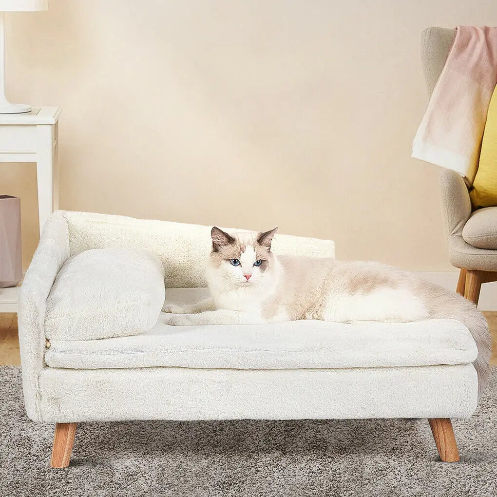 Elevated Pet Bed  L Shape Plush Couch with Soft Cushion. Your Fur Baby can lounge in the Lap of Luxury. Love This!