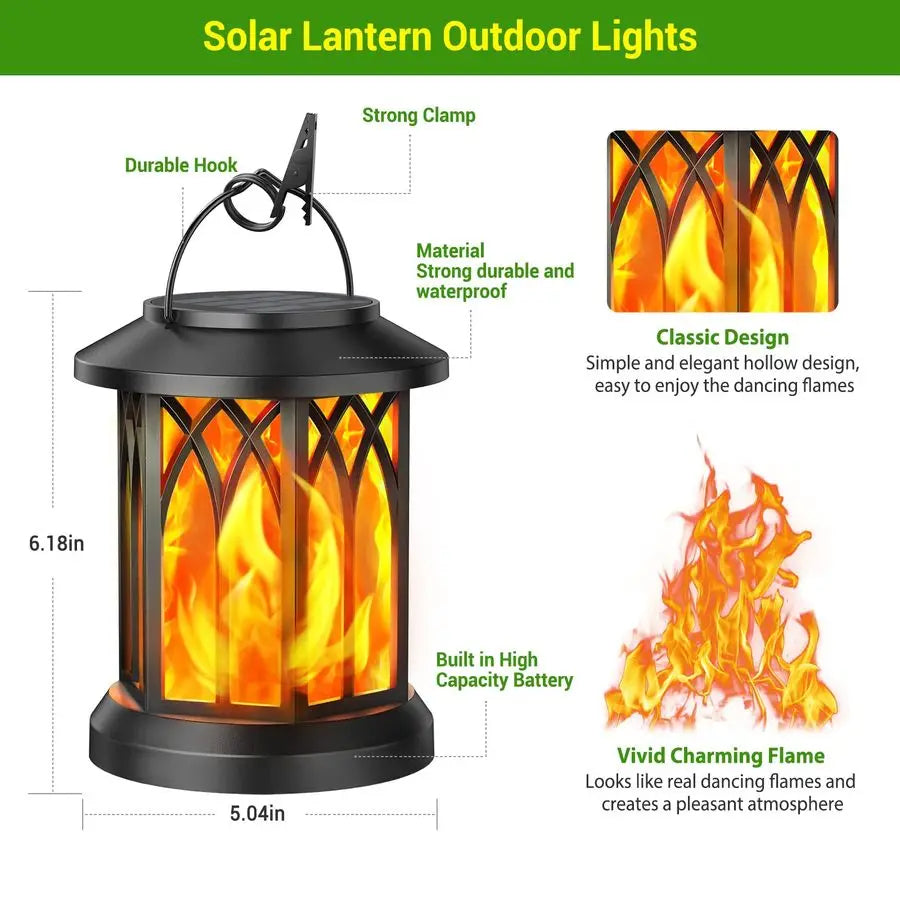 4 Pack Solar Lantern Outdoor Lights, Upgraded Flickering Flame Solar Lanterns . Makes any Yard  or Patio Cozy.