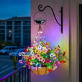 Solar-Powered Hanging Flower Basket Lights Outdoor Patio and Garden Lighting .