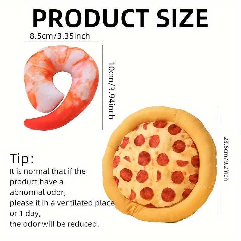 Squeaky Plush Pizza  Dog Toy.   Durable Chew for Small Breeds Interactive Pet Play Toy.