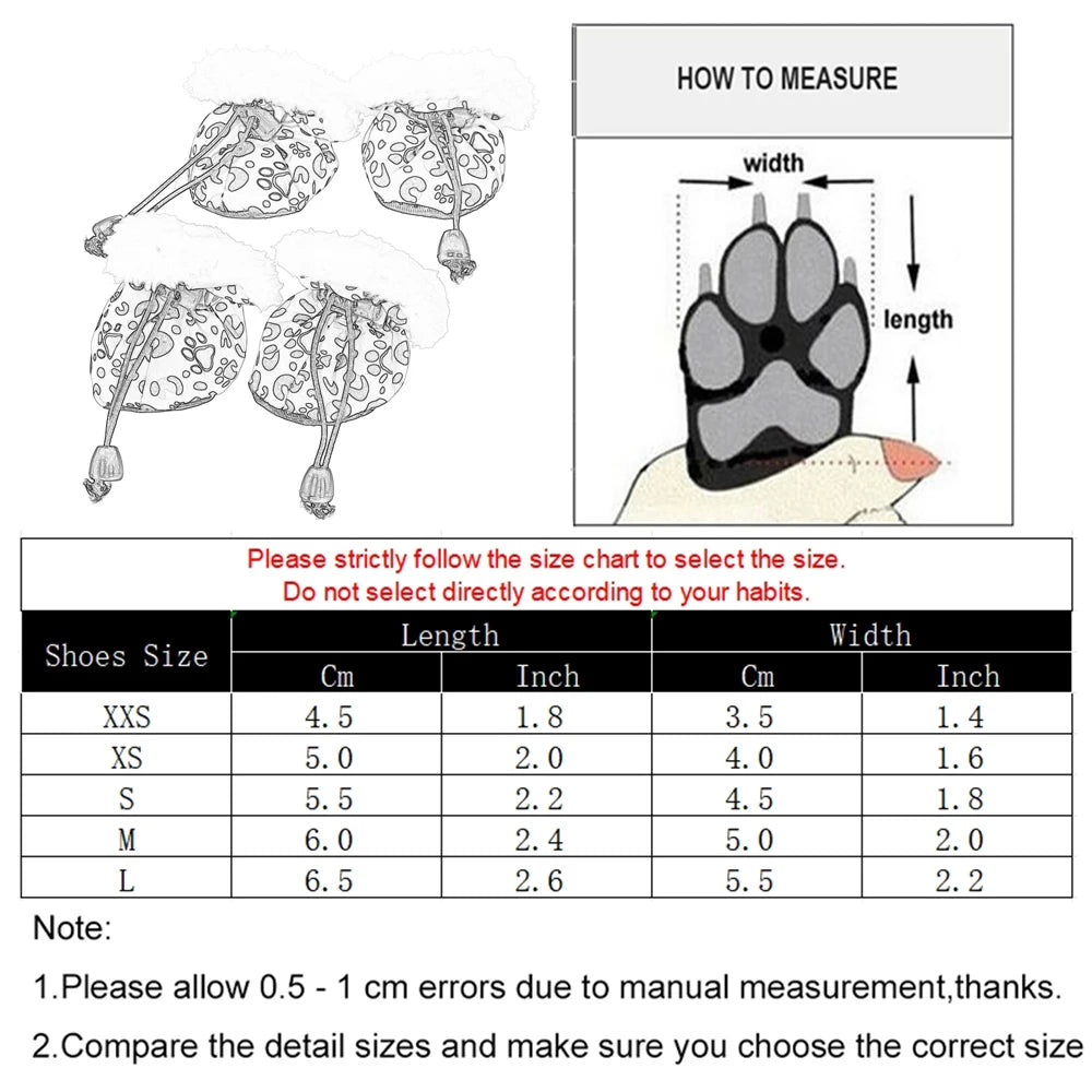 4pcs Warm Fleece Pet Dog Shoes Waterproof Rain Snow Boots Anti-slip Footwear. Look how Cute that Fur Baby looks in those SHOES!!!