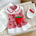 Your Fur Baby will be the Best Dressed Dog in Town in this Red and White Plaid and Strawberry Spring Dress. It also comes in Pink and White and Multiple Sizes.