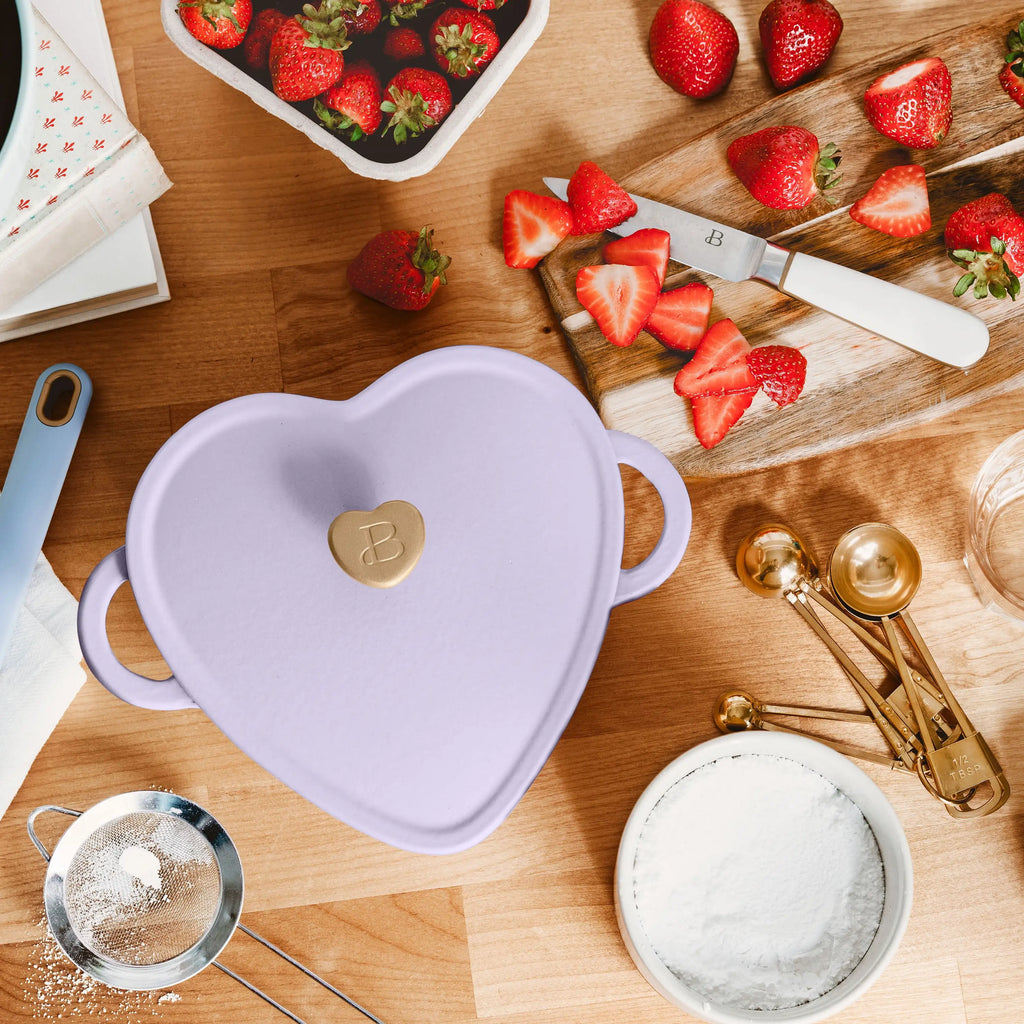 Beautiful by Drew Barrymore 2qt Heart Cast Iron Dutch Oven, Black Sesame. Multiple colors.