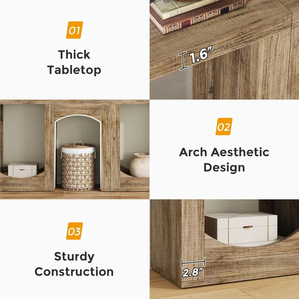 70.9" Modern Farmhouse Console Table, Accent Sofa Table with Arched Design, Modular Entryway Table. Very Unique.