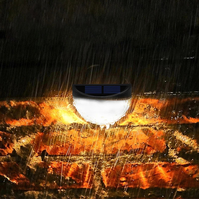 2PCS Solar Wall Lamp, 6LEDs Outdoor Waterproof Solar Light Warm White, These will Illuminate your porch, Deck and Patio with a Unique and Beautiful Pattern.