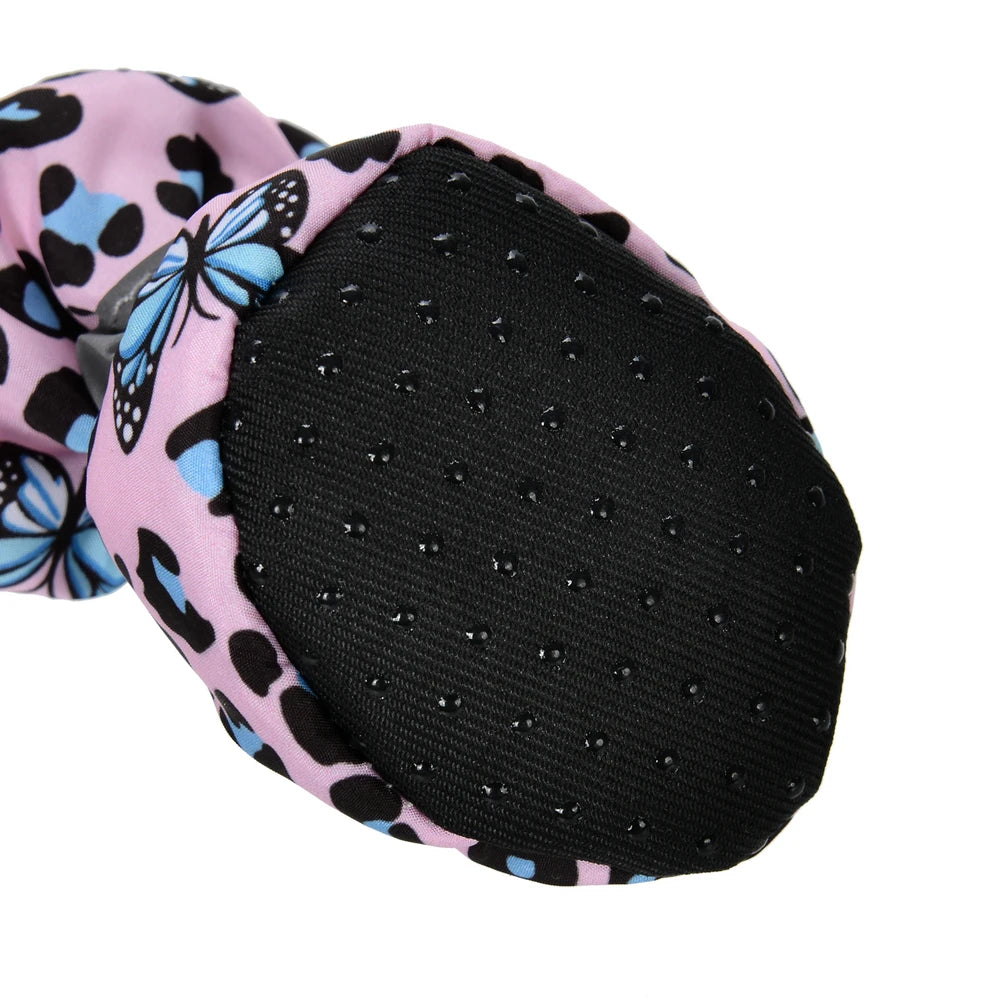 4pcs Warm Fleece Pet Dog Shoes Waterproof Rain Snow Boots Anti-slip Footwear. Look how Cute that Fur Baby looks in those SHOES!!!