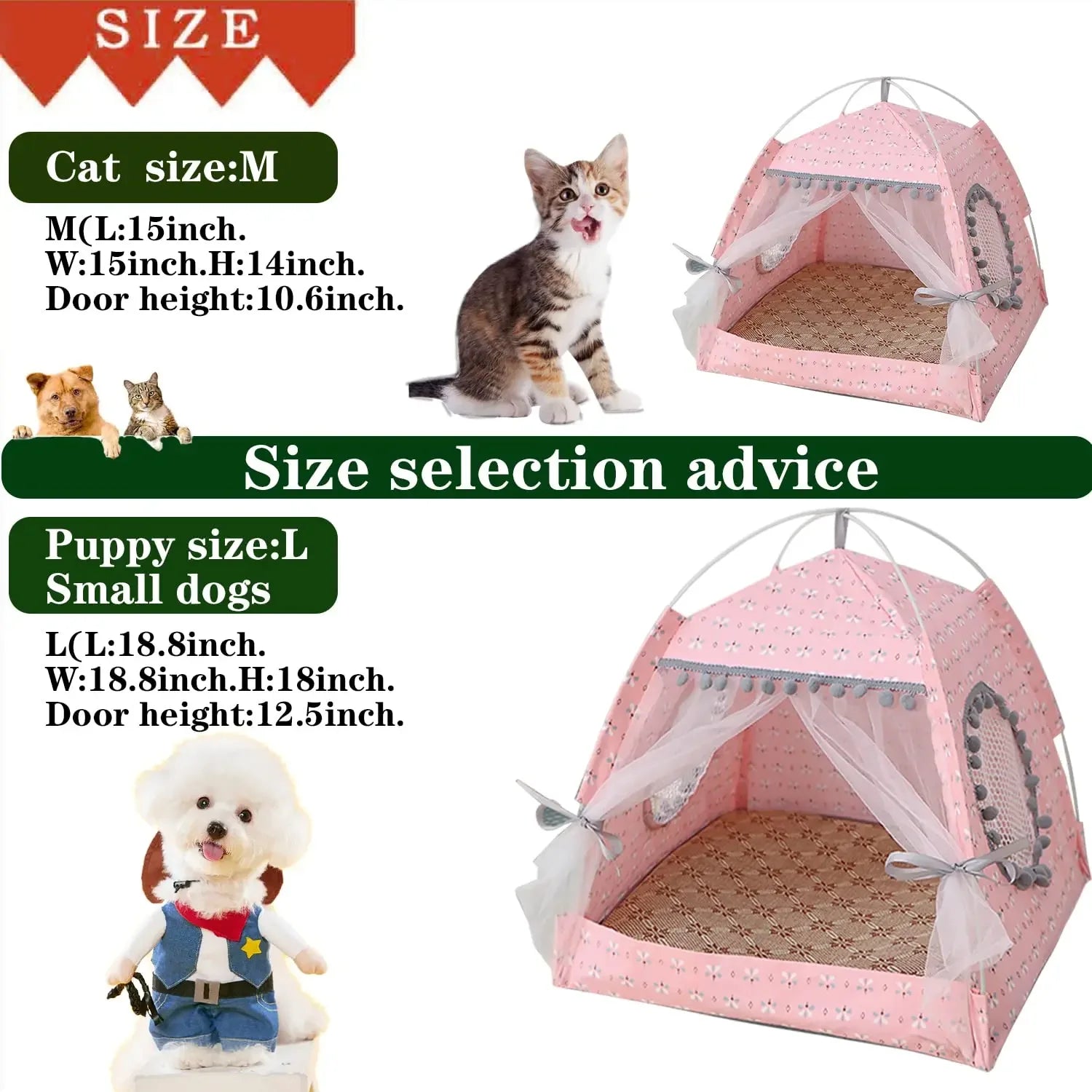 Princess Tent pet House Cute Floral Cave. Portable