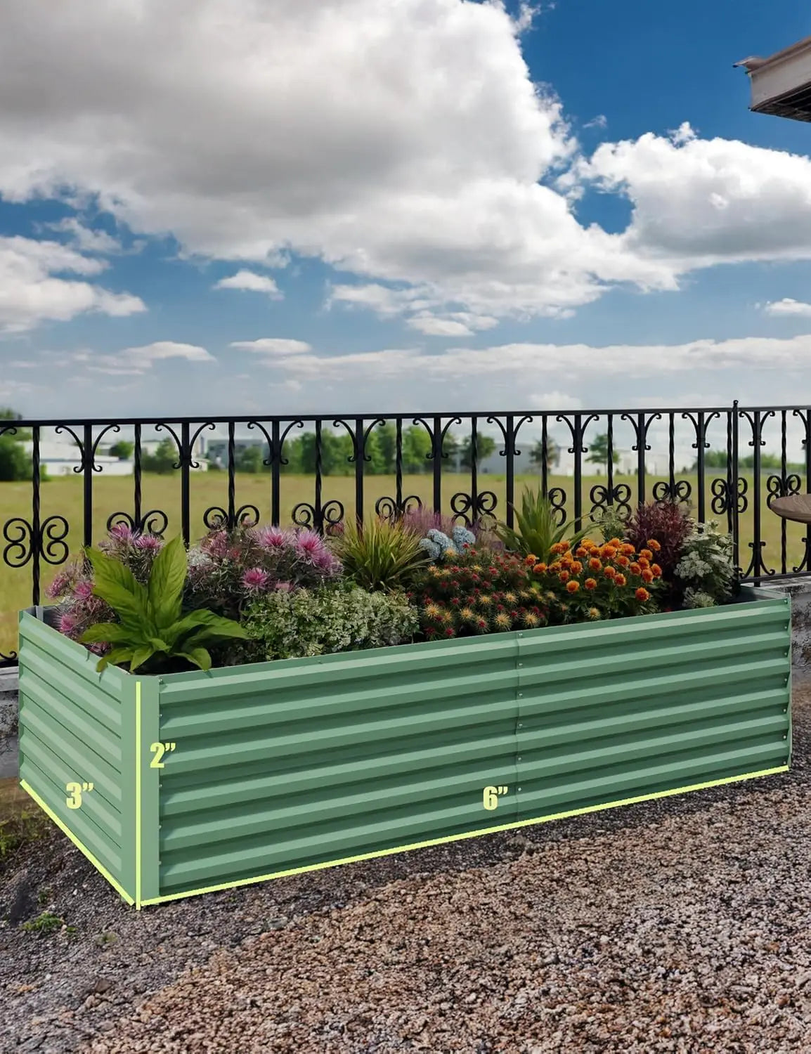 6x3x2 8x4x2ft Galvanized Raised Garden Bed Deep Root Planter Box for Vegetables Flowers Herbs-Large Metal Raised Garden Bed Kit. 2 colors and sizes.