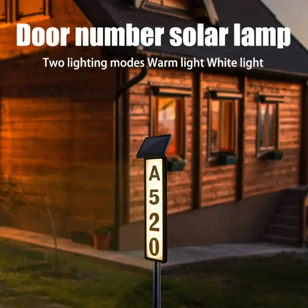 1pc Lighting House Number Light, Solar Address Sign Light With Stake, Solar Powered LED Lighting. Allows your address to be easily identified at night.