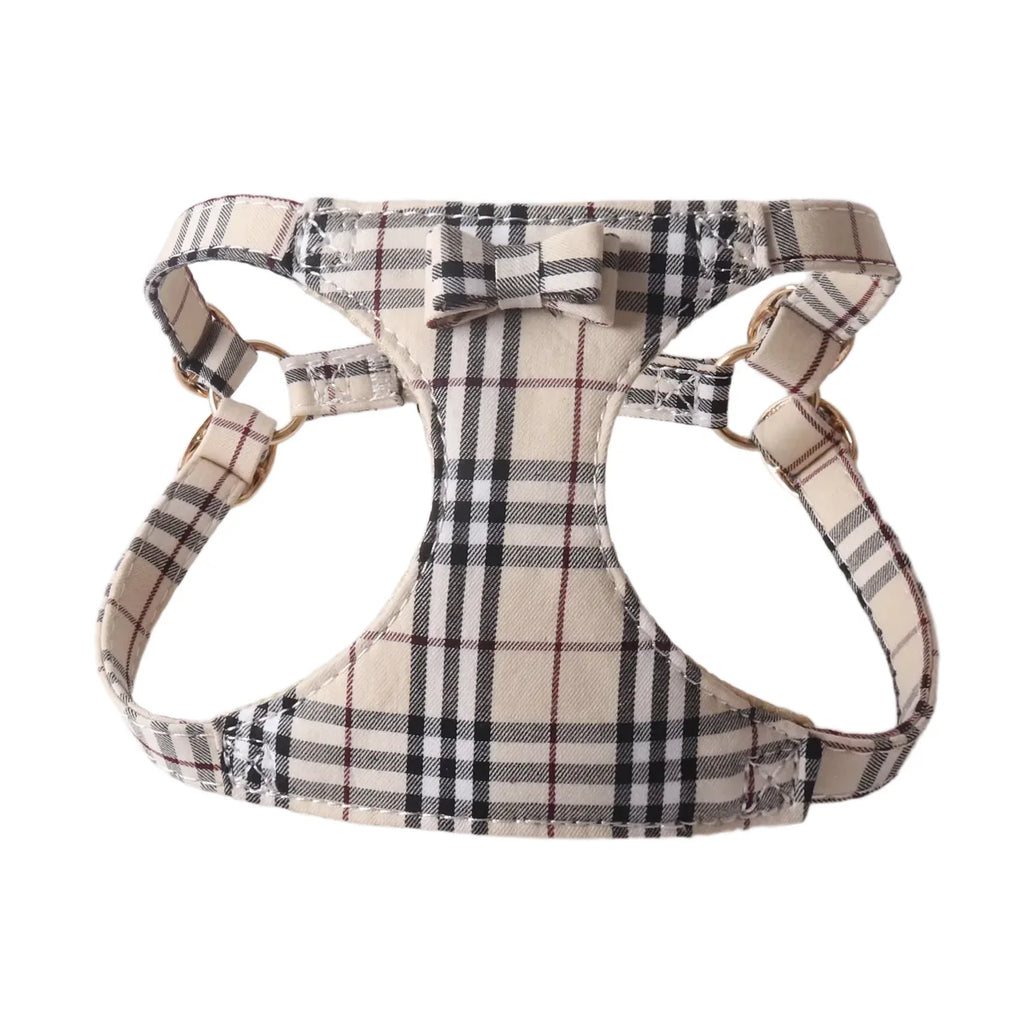 Dog Harness Leash Set for Small and Medium Dogs Adjustable Plaid Bow Vest Double Hook Leash Pet .Your Fur Babies will be Walking in Style.