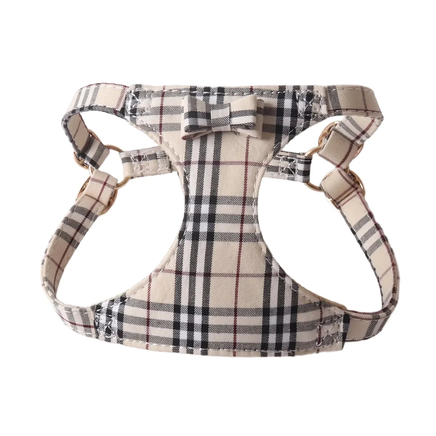 Dog Harness Leash Set for Small and Medium Dogs Adjustable Plaid Bow Vest Double Hook Leash Pet .Your Fur Babies will be Walking in Style.