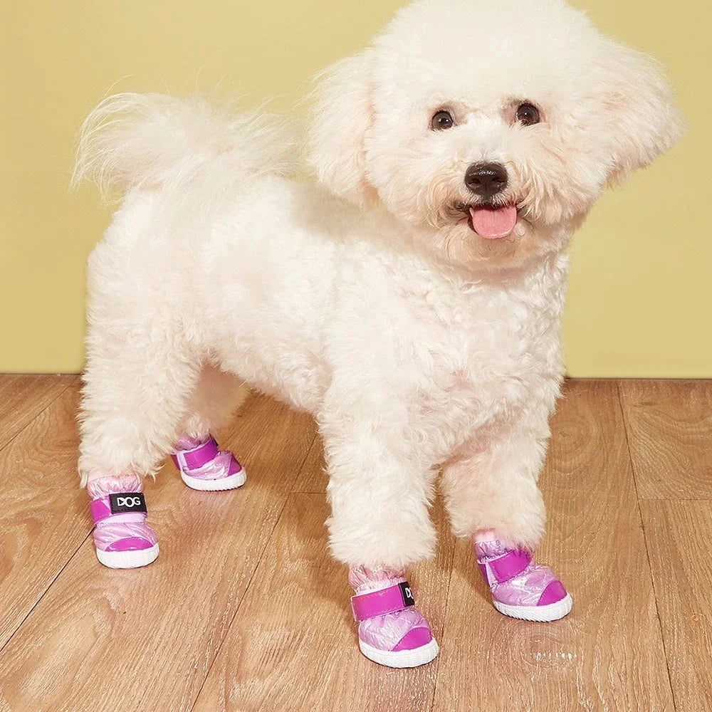 Dog Shoes for Dogs with Letters Paw Protectors for Winter Snowy DayWater-Resistant
