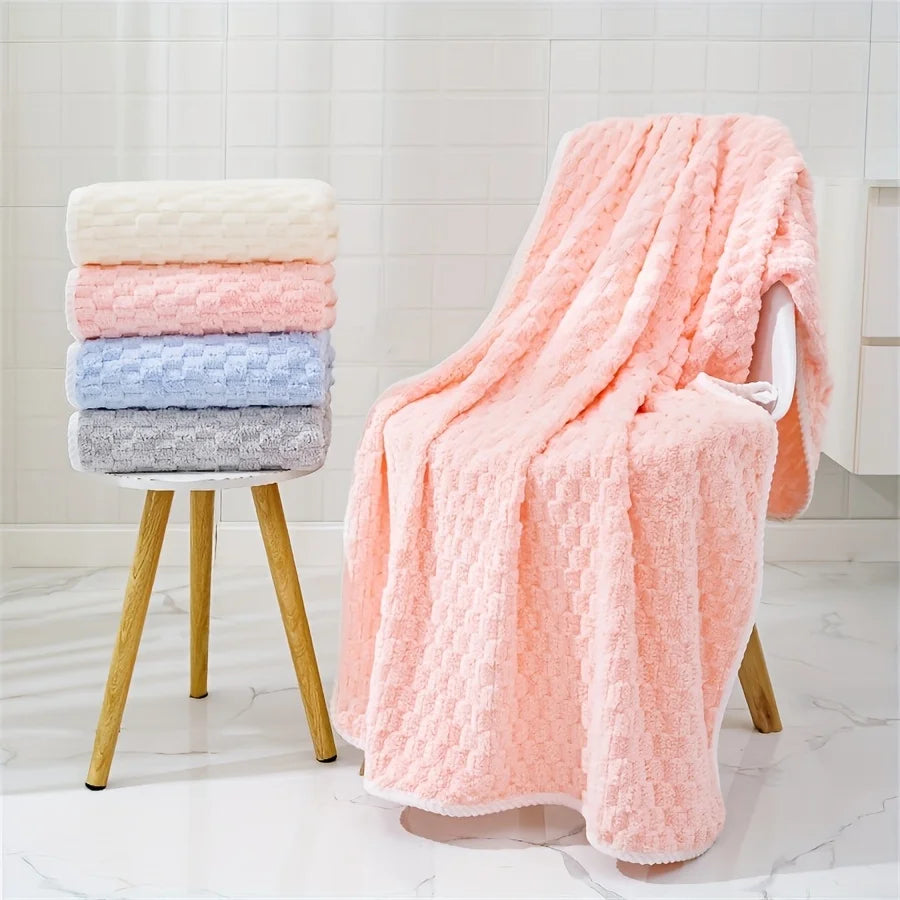 Coral Velvet Bath Towel Thickened Enlarged Soft and  Quick-Drying Individually Packaged. Wrap yourself in Luxury Twice!