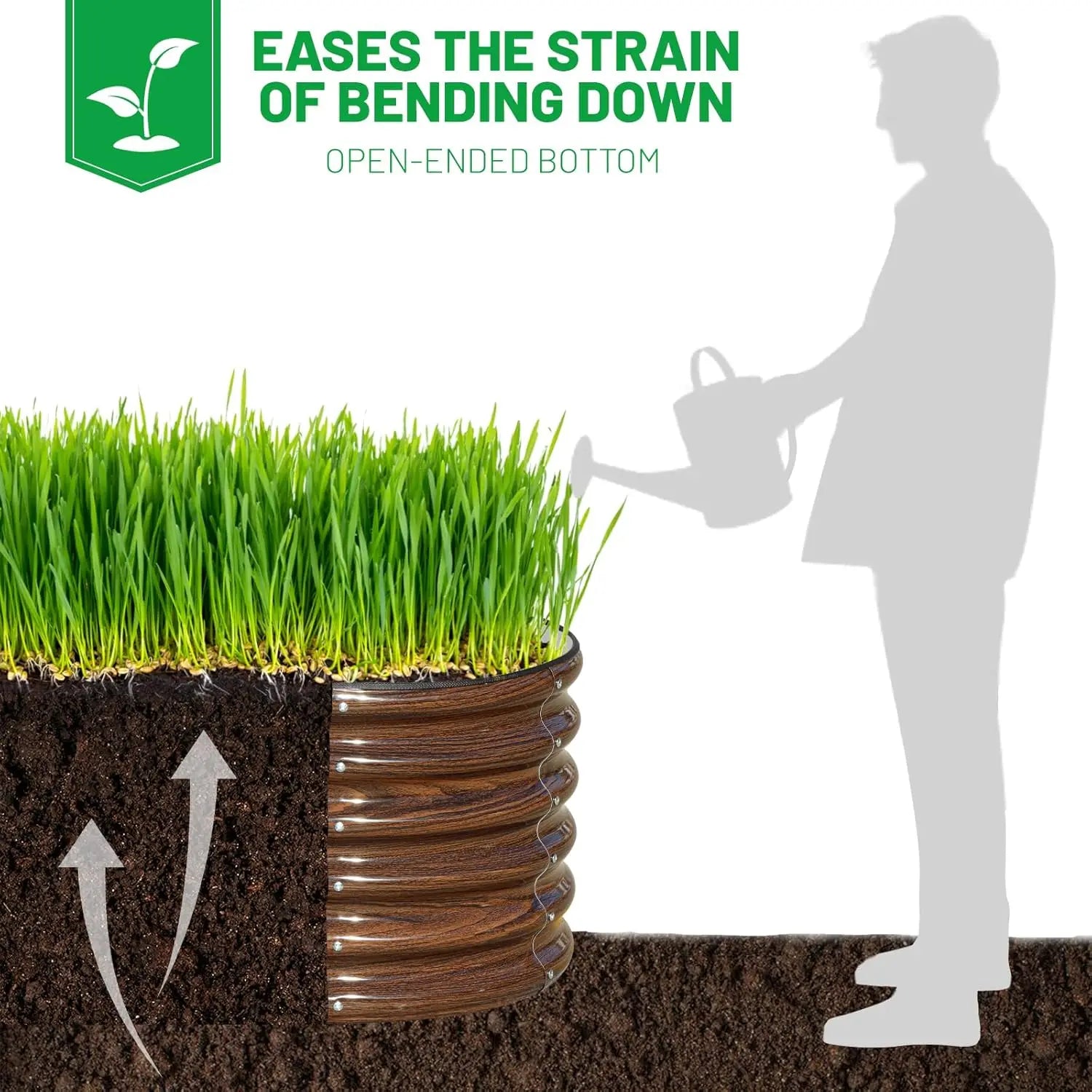 3-Piece Oval Raised Garden Bed Kit, 17" Tall Galvanized Metal Planter Box for Vegetables, Fruits, and Flowers.  Easily Maintained. Show Stoppers!