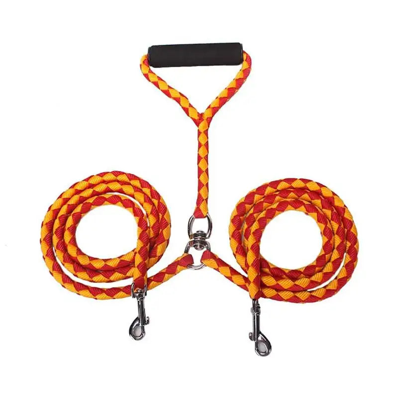 1.4m Pet Double Leash 2 Way Couplers Dog Leash Rope Elastic Extended Pet Leash.