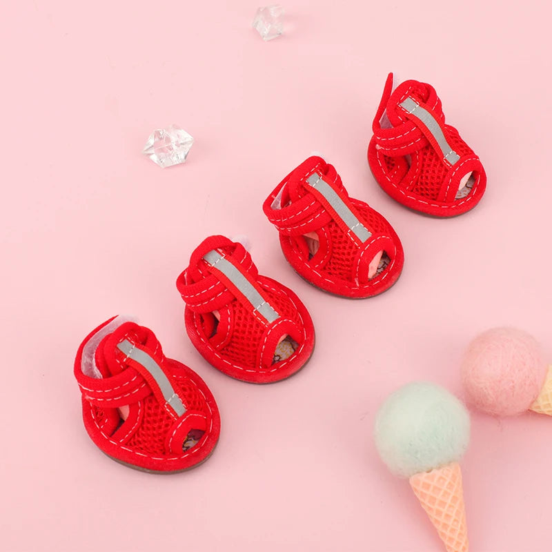 Summer Shoes For Small Dogs. Non-slip Breathable Reflective Sandals and Oh, So Cute!