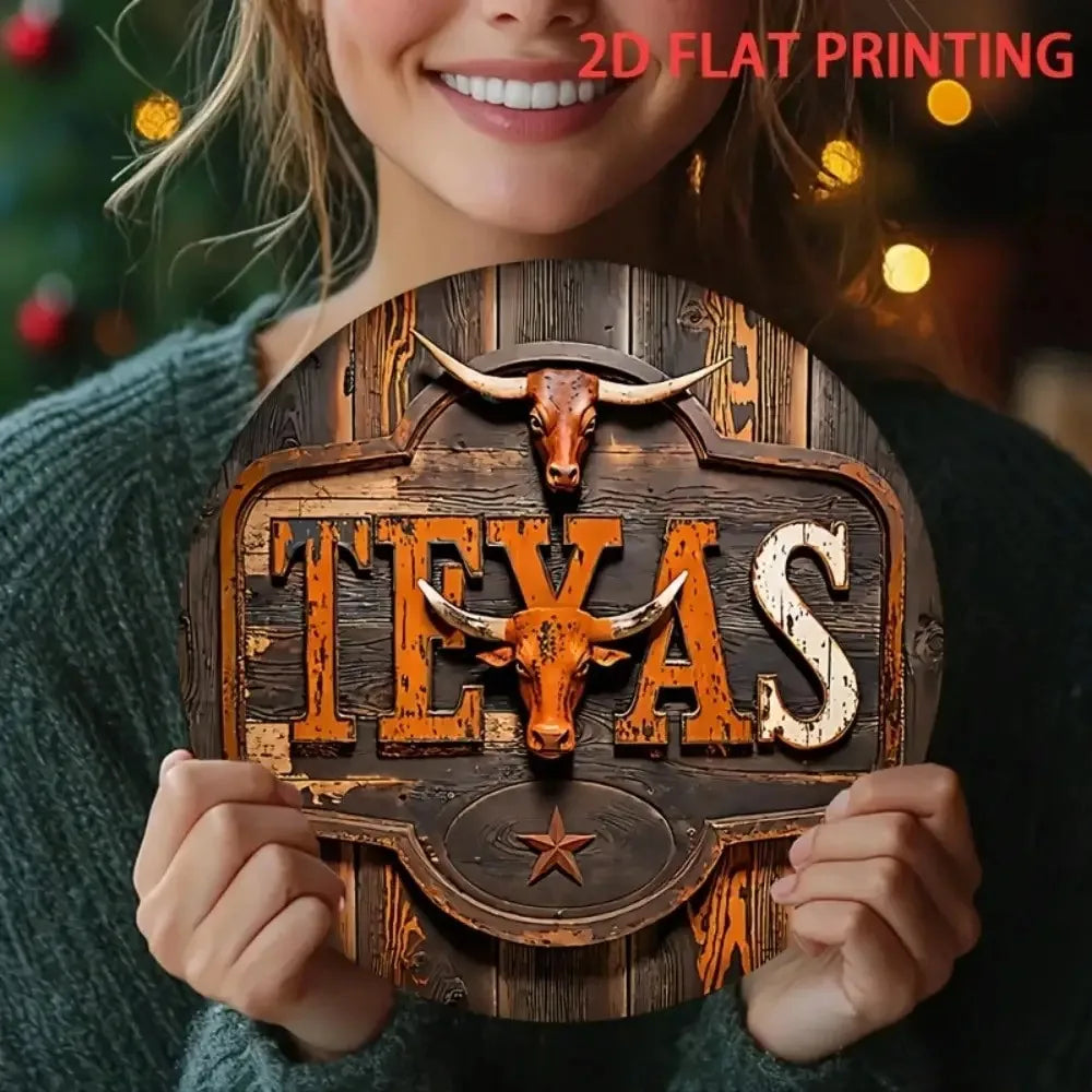 Texas Longhorn Iron Wall Decor 8 Inch Rustic Cow Art for Western Farmhouse. Perfect For Outdoor Use TOO!