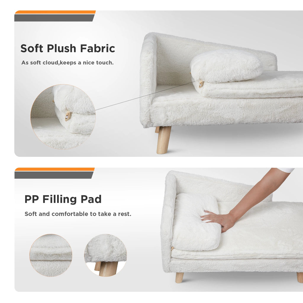Elevated Pet Bed/ Sofa Bed with Sturdy Wood Legs for Small Dog /Cats. Perfect for Our Pampered Fur Babies! Available in 2 sizes.